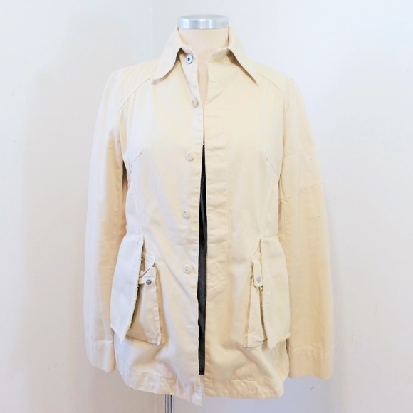 Diesel Jackets & Blazers - Diesel Cream Utility Jacket Chore Coat Distressed